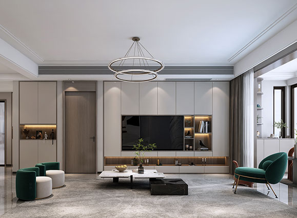 升龍城143平現(xiàn)代輕奢風(fēng)格三居室裝修效果圖