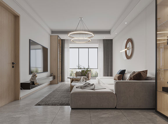 中原宸院123平現(xiàn)代簡約風格三居室裝修效果圖