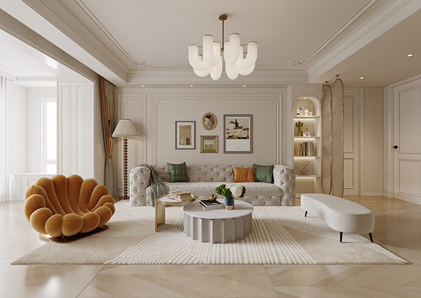 銀基王朝160平法式輕奢風(fēng)格四居室裝修效果圖